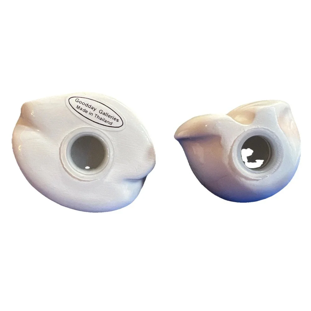 Sea Shell Salt and Pepper Shakers White /Pink Glossy 3.5